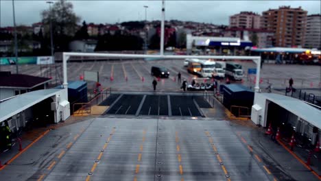 Timelapse-Ferryboat-Ride-Cars-And-Passengers