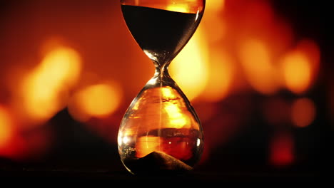 Hourglass-clock-against-the-background-of-the-fireplace-2
