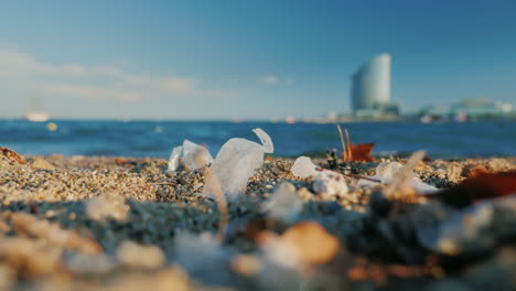 Plastic-and-other-garbage-on-the-beach-in-Barcelona