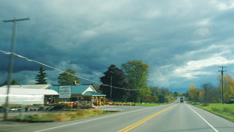 Drive-Along-Road-Of-Typical-Small-American-Town-1