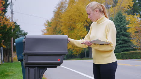 Young-Woman-Takes-The-Mail-From-The-Mailbox