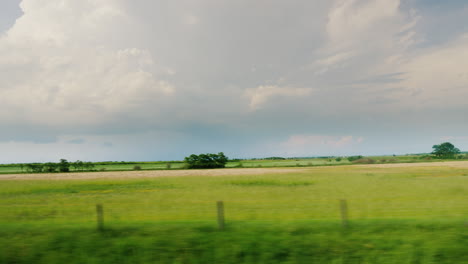 View-From-The-Car-Window---Drive-Through-The-Picturesque-Countryside-And-Fields