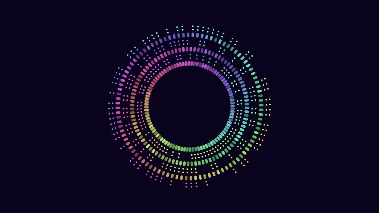 Premium stock video - Rainbow neon abstract circle