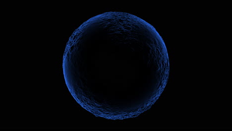 Futuristic-and-abstract-blue-liquid-sphere-on-dark-space