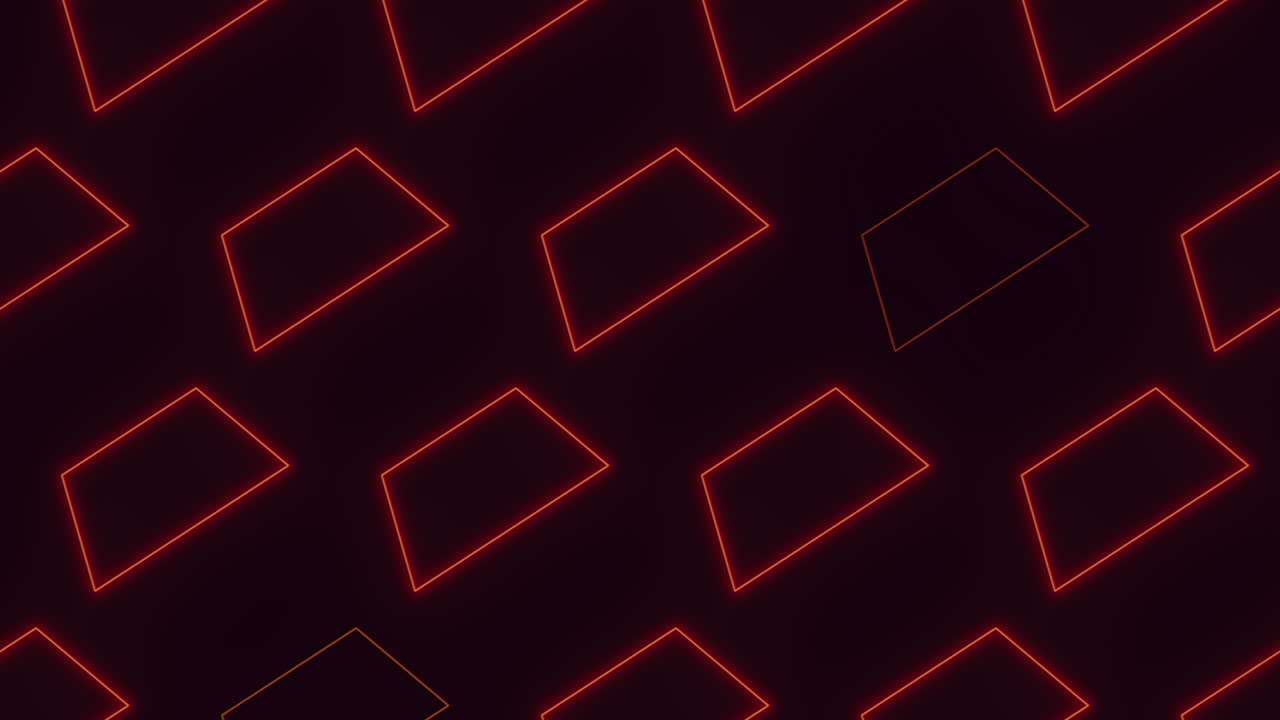 Premium stock video - Neon red shapes pattern with pulse effect