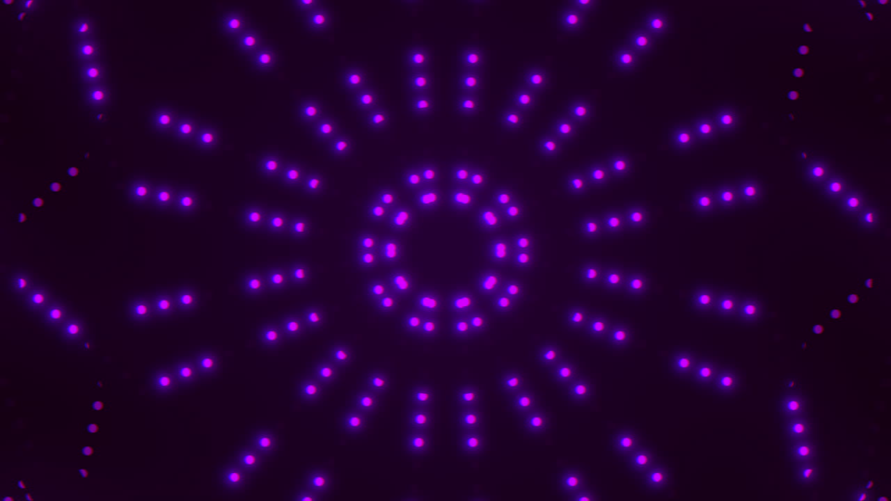 Premium stock video Neon purple led light geometric dots