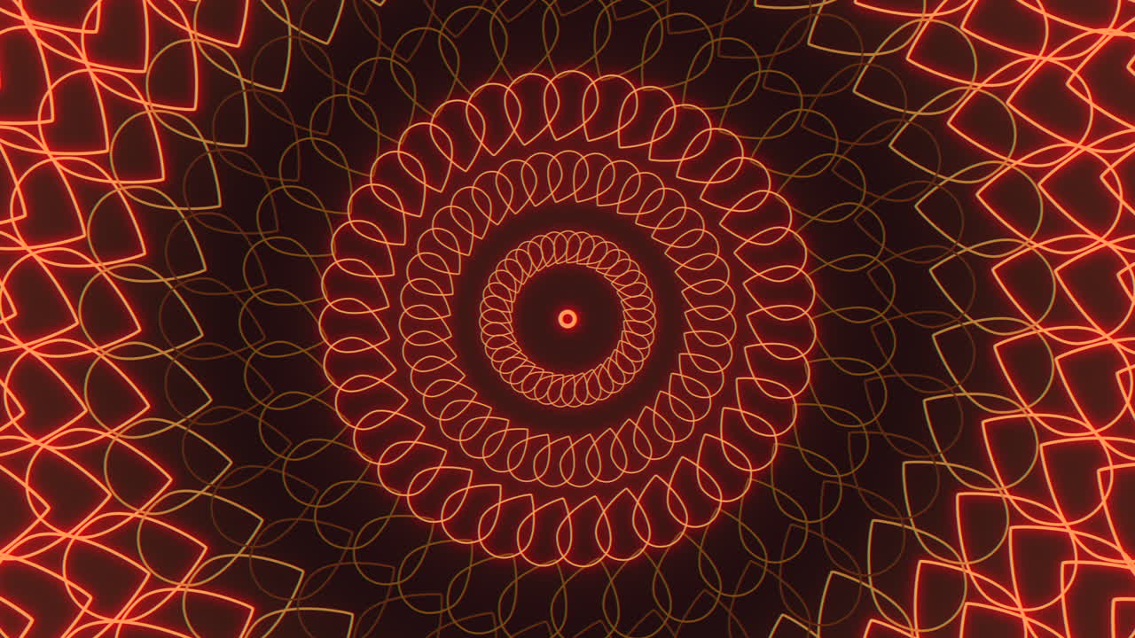 Premium stock video - Red spiral neon lines in vertigo