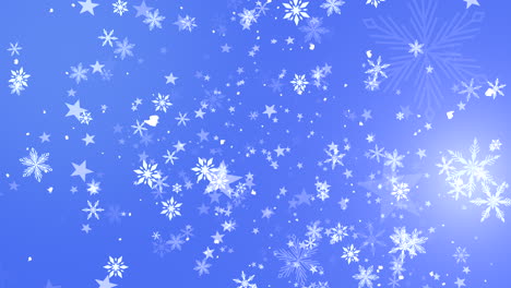 Falling-white-snowflakes-and-glitters-on-shiny-gradient