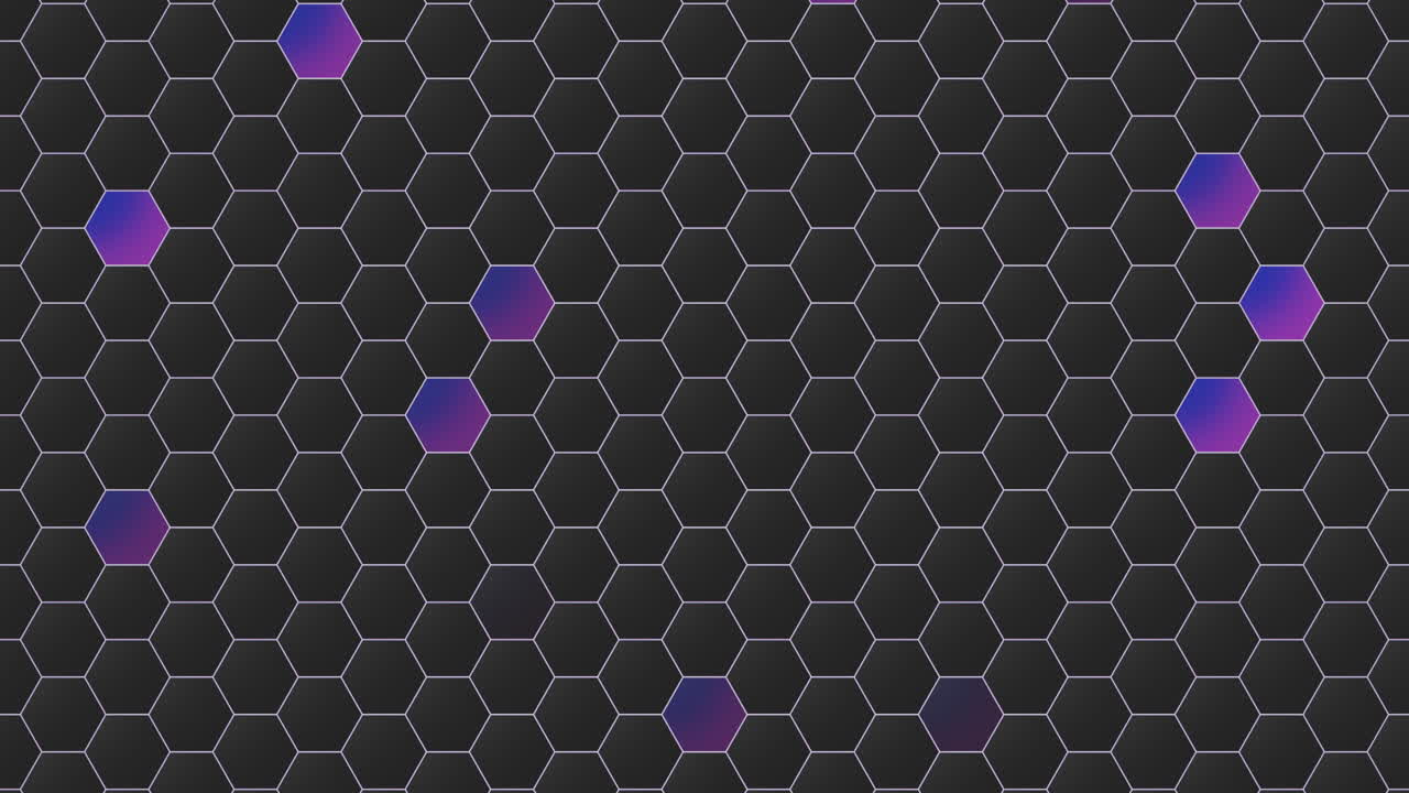 Premium stock video - Elegance purple and black hexagons pattern