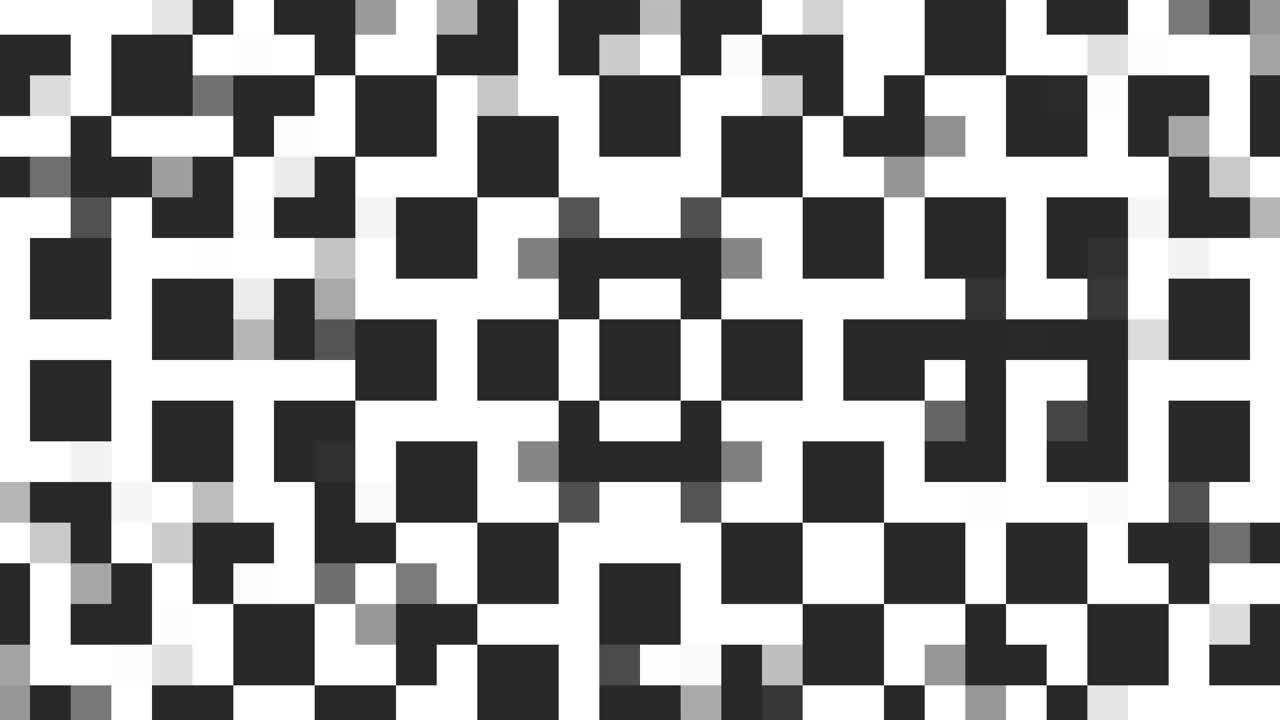 Premium stock video - 8 bit pattern with black and white pixels