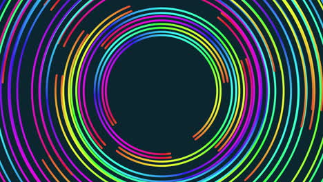 Rainbow Spiral Futuristic Lines With Circles On Dark Gradient Free Motion  Graphics & Backgrounds Download Clips Space