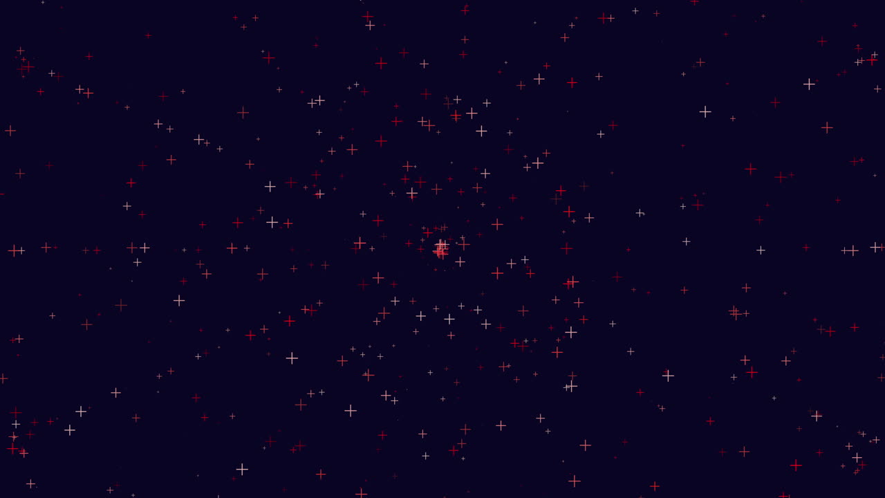 Premium stock video - Colorful neon confetti and crosses pattern