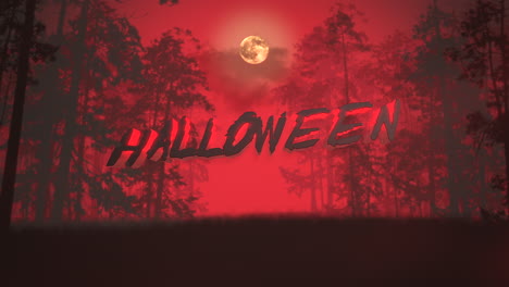Halloween-with-mystical-red-moon-and-forest-in-night