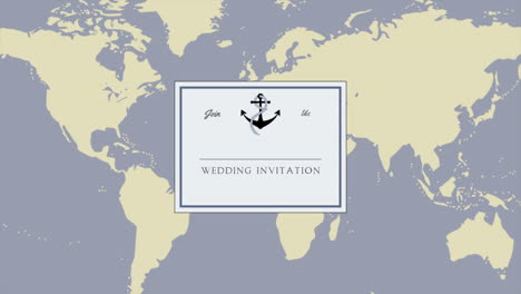 Wedding-Invitation-with-sea-anchor-and-world-map