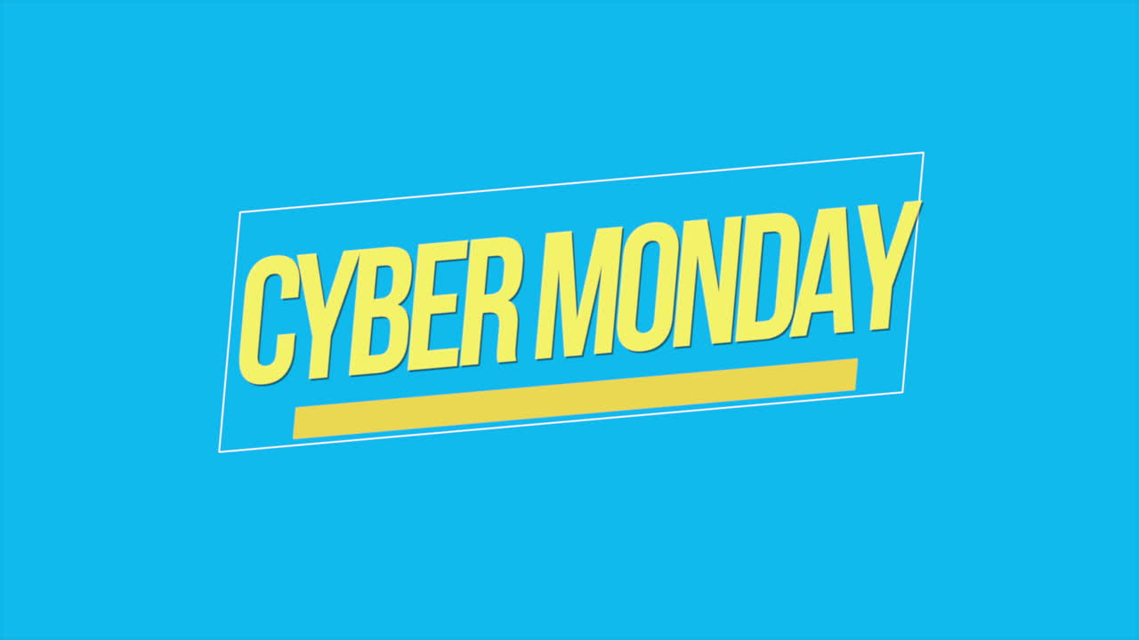 Premium stock video - Cyber monday on blue gradient