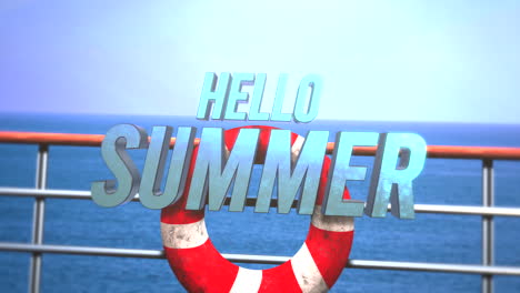 Hello-Summer-with-red-lifebuoy-on-passenger-ship-in-ocean