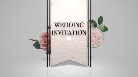 Wedding-Invitation-with-vintage-pink-flowers-and-frame