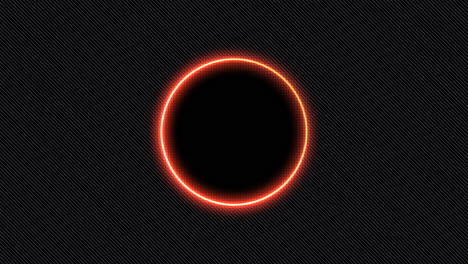 Neon-geometric-orange-circles-in-dark-space