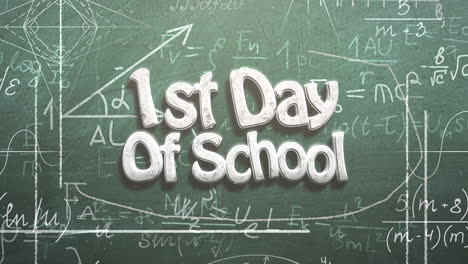 1st-Day-Of-School-with-mathematical-symbols-on-blackboard